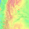 Mapa topográfico Neuquén, altitude, relevo