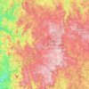 Mapa topográfico Plateau de Millevaches, altitude, relevo