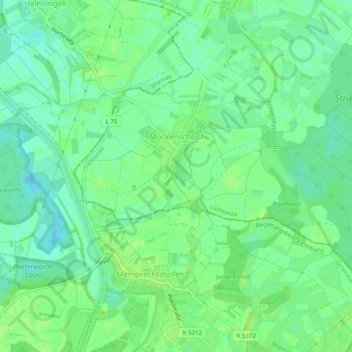 Mapa topográfico Muckenschopf, altitude, relevo