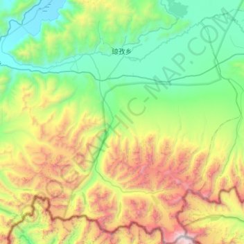 Mapa topográfico Kyungzê, altitude, relevo