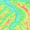 Mapa topográfico Rio Pinheiros, altitude, relevo