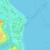 Mapa topográfico Praia de Tambaú, altitude, relevo