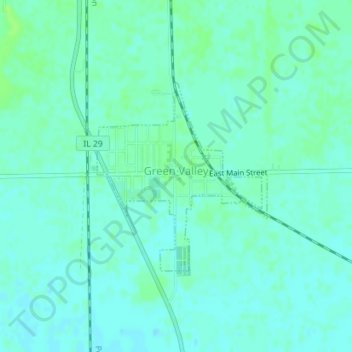 Mapa topográfico Green Valley, altitude, relevo