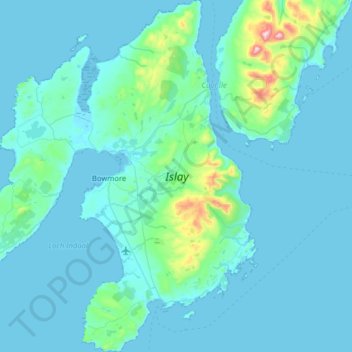 Mapa topográfico Islay, altitude, relevo