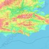 Mapa topográfico The Weald, altitude, relevo