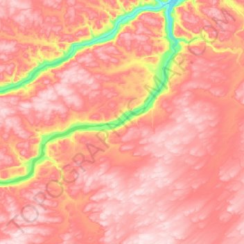 Mapa topográfico Rivière du Gué, altitude, relevo