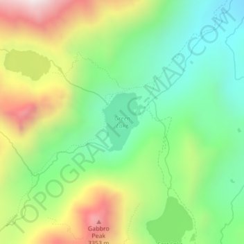 Mapa topográfico Green Lake, altitude, relevo