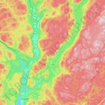 Mapa topográfico La Bostonnais, altitude, relevo
