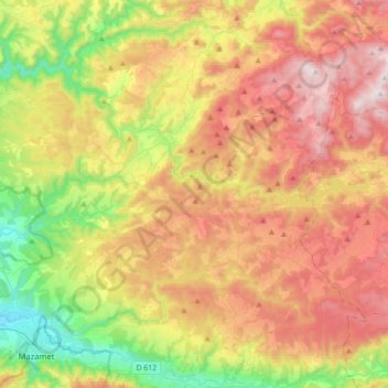 Mapa topográfico 81260, altitude, relevo