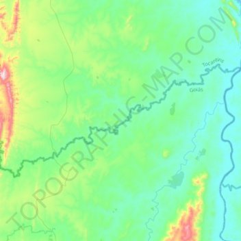 Mapa topográfico Rio Mocambo, altitude, relevo