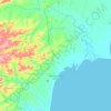 Mapa topográfico São Lourenço do Sul, altitude, relevo