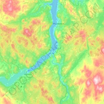 Mapa topográfico Kola, altitude, relevo