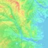 Mapa topográfico Toms River, altitude, relevo