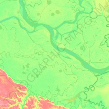 Mapa topográfico сельское поселение Зайцева Речка, altitude, relevo