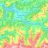 Mapa topográfico Llangréu / Langreo, altitude, relevo