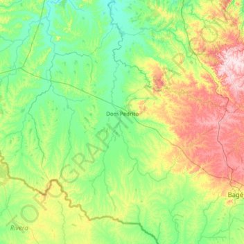 Mapa topográfico Dom Pedrito, altitude, relevo