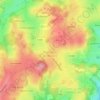 Mapa topográfico Bellegarde-en-Marche, altitude, relevo