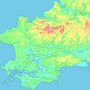 Mapa topográfico Pembrokeshire Coast National Park, altitude, relevo
