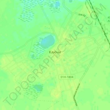 Mapa topográfico Klyuchi, altitude, relevo