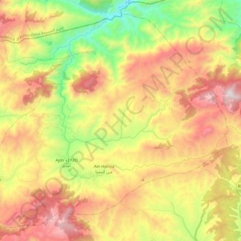Mapa topográfico Ajdir, altitude, relevo