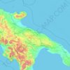 Mapa topográfico Puglia, altitude, relevo