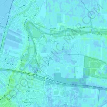 Mapa topográfico Spijk, altitude, relevo