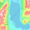 Mapa topográfico Lake Ohau, altitude, relevo