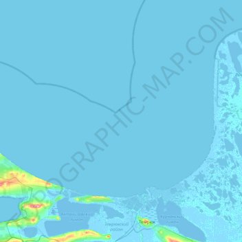 Mapa topográfico Темрюкский залив, altitude, relevo
