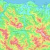 Mapa topográfico Urola-Kosta, altitude, relevo