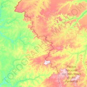 Mapa topográfico Lizarda, altitude, relevo
