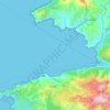 Mapa topográfico Golfe de Porto, altitude, relevo