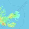Mapa topográfico Grande Terre, altitude, relevo