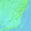 Mapa topográfico Miami-Dade County, altitude, relevo