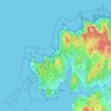 Mapa topográfico Camariñas, altitude, relevo