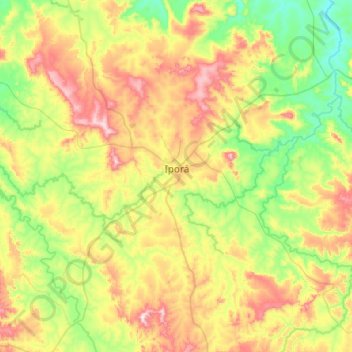 Mapa topográfico Iporá, altitude, relevo