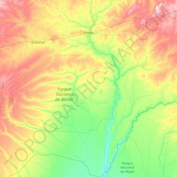 Mapa topográfico Matala, altitude, relevo