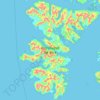 Mapa topográfico Isla Duque de York, altitude, relevo