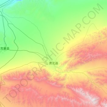 Mapa topográfico 党城湾镇, altitude, relevo