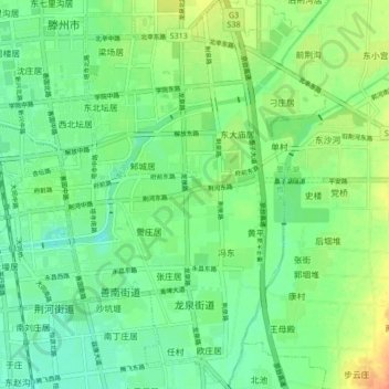 Mapa topográfico 龙泉街道, altitude, relevo