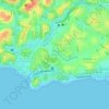 Mapa topográfico Vale das Pedrinhas, altitude, relevo