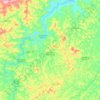 Mapa topográfico Santa Cruz do Escalvado, altitude, relevo