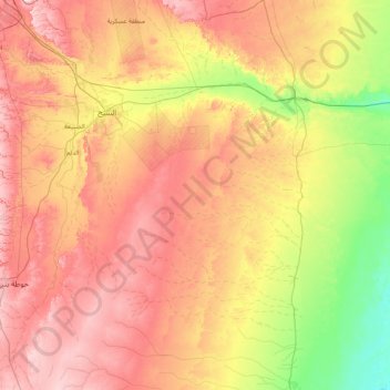 Mapa topográfico Al Kharj, altitude, relevo