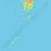 Mapa topográfico Préfecture de Kagoshima, altitude, relevo