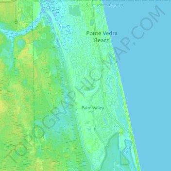 Mapa topográfico Palm Valley, altitude, relevo