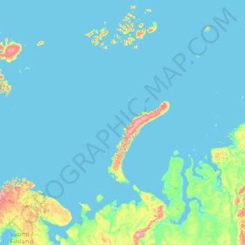 Mapa topográfico Приморский район, altitude, relevo