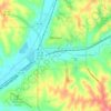 Mapa topográfico Denison, altitude, relevo