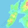 Mapa topográfico Rinns of Islay, altitude, relevo