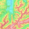 Mapa topográfico Bayern, altitude, relevo