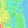 Mapa topográfico Jacksonville, altitude, relevo