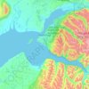 Mapa topográfico Anchorage, altitude, relevo